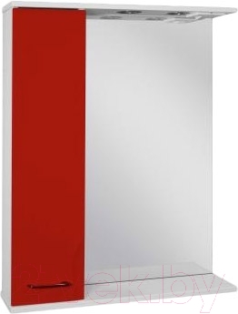 Шкаф с зеркалом для ванной Ювента Франческа ФШН32-65 (красный, левый)