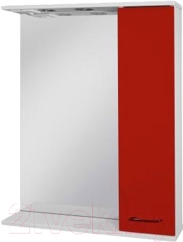 Шкаф с зеркалом для ванной Ювента Франческа ФШН32-65 (красный, правый)