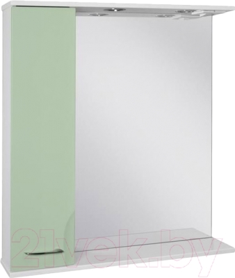 Шкаф с зеркалом для ванной Ювента Франческа ФШН32-65 (салатовый, левый)