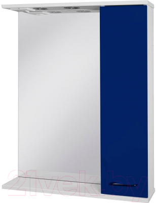 Шкаф с зеркалом для ванной Ювента Франческа ФШН32-65 (синий, правый)