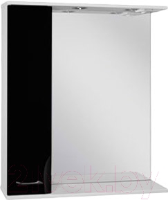 Шкаф с зеркалом для ванной Ювента Франческа ФШН32-65 (черный, левый)