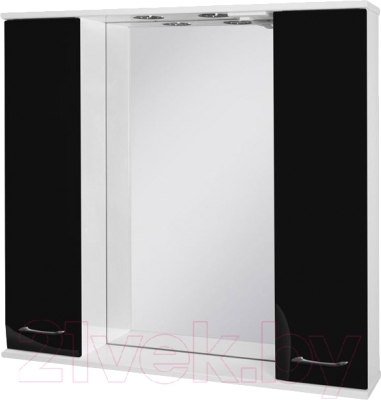 Шкаф с зеркалом для ванной Ювента Франческа ФШН33-100 (черный)