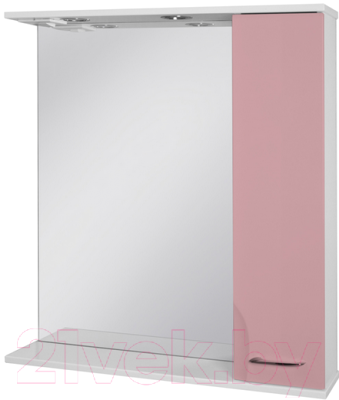 Шкаф с зеркалом для ванной Ювента Франческа ФШН33-75 (розовый)
