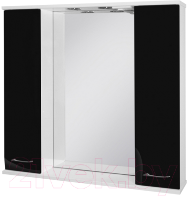 Шкаф с зеркалом для ванной Ювента Франческа ФШН33-87 (черный)