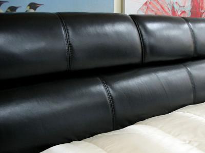 Двуспальная кровать Королевство сна K1377 160x200 (черный) - обивка из кожи