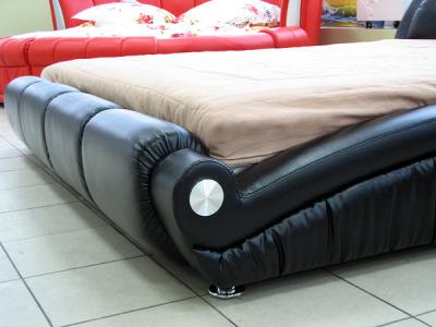 Двуспальная кровать Королевство сна W016 160x200 (черный) - боковины из экокожи