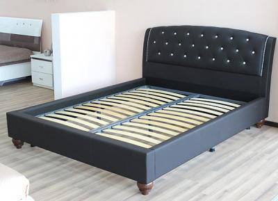 Двуспальная кровать Королевство сна Insigne 160x200 темно-коричневая с кристаллами (с основанием) - основание