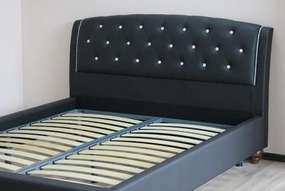 Двуспальная кровать Королевство сна Insigne 160x200 темно-коричневая с кристаллами (с основанием) - ортопедическое основание