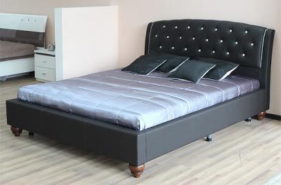 Двуспальная кровать Королевство сна Insigne 180x200 темно-коричневая с кристаллами (с основанием) - в интерьере