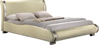 Двуспальная кровать Королевство сна Afrodita 160x200 (жемчужная, без основания) - общий вид