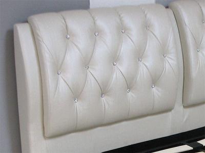 Двуспальная кровать Королевство сна Sophia 160x200 (жемчужная, без основания) - спинка из экокожи