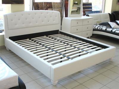 Двуспальная кровать Королевство сна Insigne 160x200 белая с кристаллами (с основанием) - общий вид