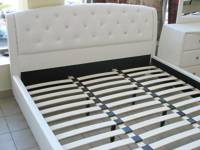 Двуспальная кровать Королевство сна Insigne 180x200 белая с кристаллами (с основанием) - общий вид