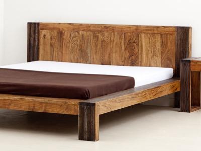 Двуспальная кровать Королевство сна Tibet 160x200 (натуральная акация с черным) - общий вид