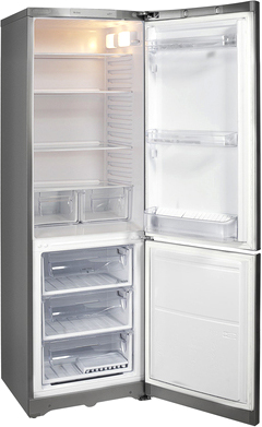 Холодильник с морозильником Hotpoint-Ariston HBM 1161.2 X - с открытой дверью