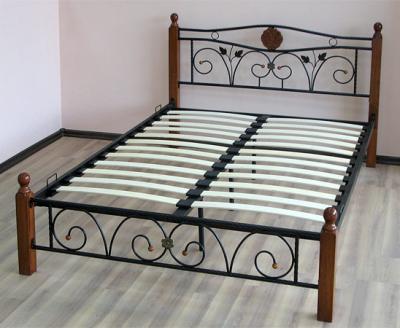 Двуспальная кровать Королевство сна PS-8823 160x200 (античный дуб) - общий вид с основанием
