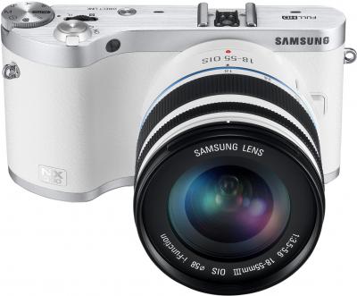 Беззеркальный фотоаппарат Samsung NX300 Kit 18-55mm White-Silver (EV-NX300ZBQURU) - общий вид