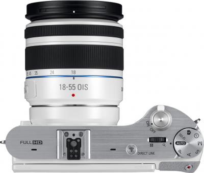 Беззеркальный фотоаппарат Samsung NX300 Kit 18-55mm White-Silver (EV-NX300ZBQURU) - вид сверху
