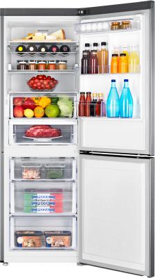 Холодильник с морозильником Samsung RB29FERNCSS/WT - заполненный с открытой дверью
