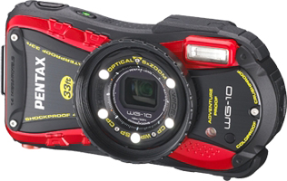 Компактный фотоаппарат Pentax WG-10 Black-Red - общий вид