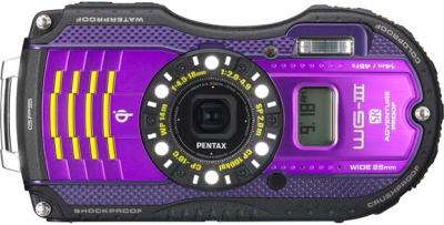 Компактный фотоаппарат Pentax WG-3 GPS Purple-Black - вид спереди