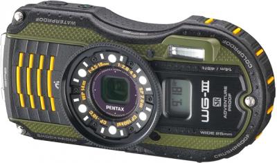 Компактный фотоаппарат Pentax WG-3 GPS Green-Black - общий вид