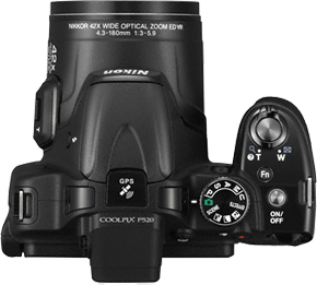 Компактный фотоаппарат Nikon Coolpix P520 Black - вид сверху