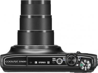 Компактный фотоаппарат Nikon Coolpix S9400 Black - вид сверху