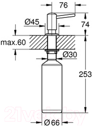 Дозатор встраиваемый в мойку GROHE Contemporary 40536000