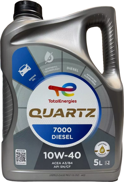 Моторное масло Total Quartz 7000 Diesel 10W40 / 201524 / 214108 (5л)