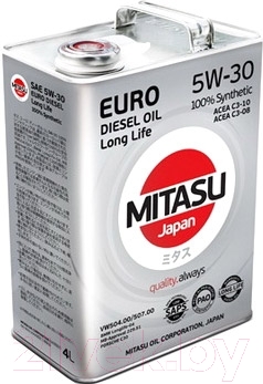 Моторное масло Mitasu Motor Euro Diesel 5W30 / MJ-210-4 (4л)