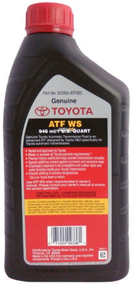 Трансмиссионное масло Toyota ATF WS / 00289ATFWS (946мл)