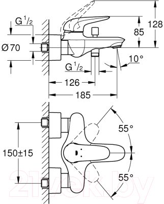 Смеситель GROHE Eurostyle 23726003