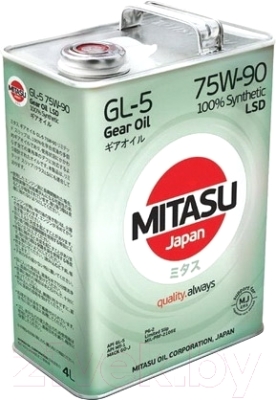 Трансмиссионное масло Mitasu Gear Oil 75W90 / MJ-411-4 (4л)