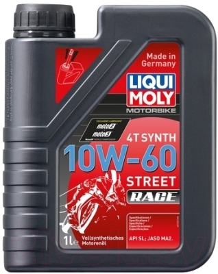 Моторное масло Liqui Moly Motorbike 4T Synth Street Race 10W60 / 1525 (1л)