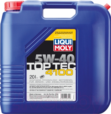 Моторное масло Liqui Moly Top Tec 4100 5W40 / 3702 (20л)