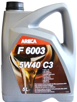 Моторное масло Areca F6003 5W40 C3 / 11162 (5л)