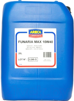 Моторное масло Areca Funaria Max 10W40 / 12035 (20л)
