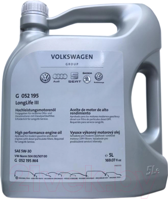 Моторное масло VAG Longlife III 5W30 / G052195M4 (5л)