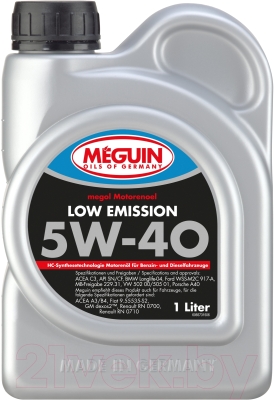 Моторное масло Meguin Megol Low Emission 5W40 / 6573 (1л)