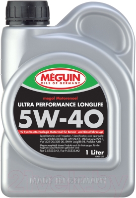 Моторное масло Meguin Megol Ultra Performance Longlife 5W40 / 4361 (1л)