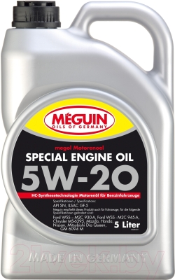 Моторное масло Meguin Megol Special Engine Oil 5W20 / 9499 (5л)