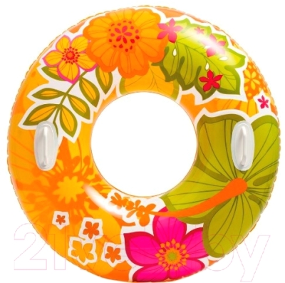 Надувной круг Intex С ручками / 58263 (цветы) - цвет товара зависит от партии поставки