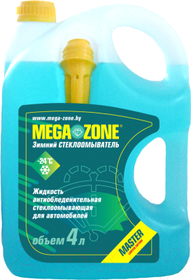 Жидкость стеклоомывающая MegaZone Master Зима -24 / 9000008 (4л, бирюзовый)
