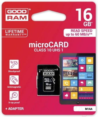 Карта памяти Goodram microSDHC (Class 10) UHS-I 16GB / M1AA-0160R11