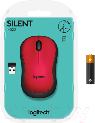 Мышь Logitech M220 / 910-004880 (черный/красный)