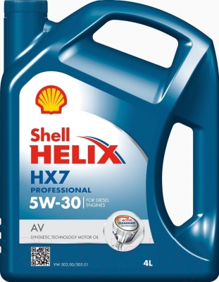 Моторное масло Shell Helix HX7 5W30 Professional AV (4л)