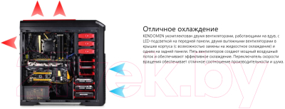 Корпус для компьютера Deepcool Kendomen TI (черный)