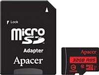 Карта памяти Apacer microSDHC UHS-I U1 Class 10 32Gb (AP32GMCSH10U5-R) - 