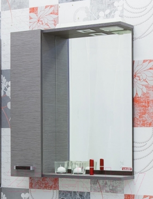 Шкаф с зеркалом для ванной Sanflor Торонто 60 L / Tor.02.60 (венге/орфео серый)